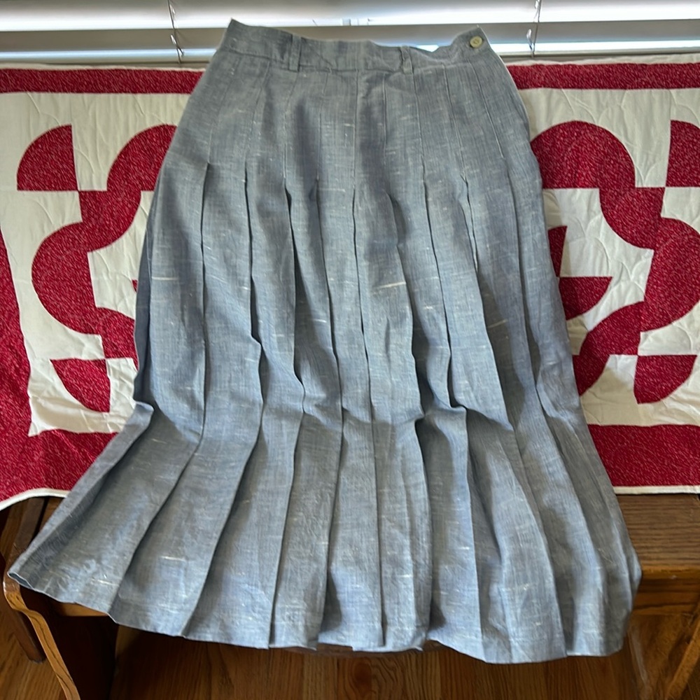 Vintage Esprit Pleated Midi Side Zipper Skirt - Picture 1 of 3